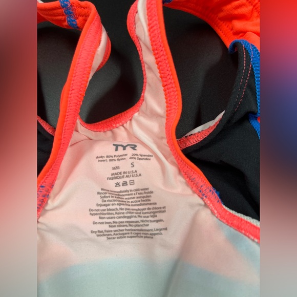 TYR Competitor Women’s Sport Bra Black Coral Size Small Tri Bra - Picture 3 of 7